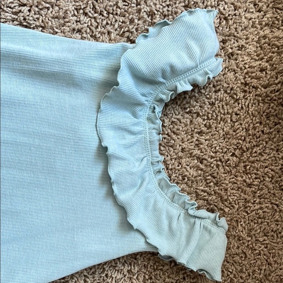 Light Blue Ruffled Kids Dress - Picture 3 of 5